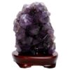 Amethyst Lamp on Timber Base - Purple LED Bulb B860 | Crystal Factory
