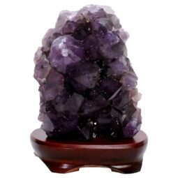 Amethyst Lamp on Timber Base - Purple LED Bulb B860 | Crystal Factory