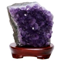 Amethyst Lamp on Timber Base - Purple LED Bulb B861 | Crystal Factory