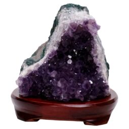 Amethyst Lamp on Timber Base - Purple LED Bulb B862 | Crystal Factory