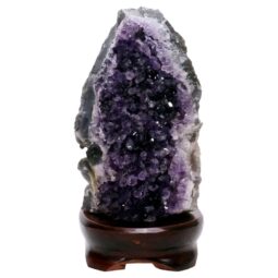 Amethyst Lamp on Timber Base - Purple LED Bulb B863 | Crystal Factory