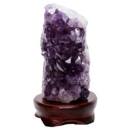 Amethyst Lamp on Timber Base - Purple LED Bulb B864 | Crystal Factory
