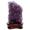 Amethyst Lamp on Timber Base - Purple LED Bulb B865 | Crystal Factory