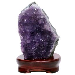 Amethyst Lamp on Timber Base - Purple LED Bulb B866 | Crystal Factory