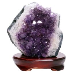 Amethyst Lamp on Timber Base - Purple LED Bulb B867 | Crystal Factory