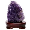 Amethyst Lamp on Timber Base - Purple LED Bulb B870 | Crystal Factory
