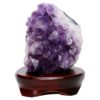 Amethyst Lamp on Timber Base - Purple LED Bulb B872 | Crystal Factory