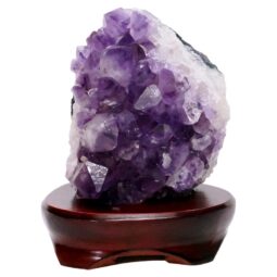 Amethyst Lamp on Timber Base - Purple LED Bulb B872 | Crystal Factory
