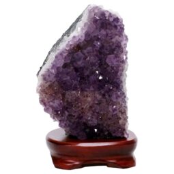 Amethyst Lamp on Timber Base - Purple LED Bulb B873 | Crystal Factory