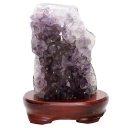 Amethyst Lamp on Timber Base - Purple LED Bulb B875 | Crystal Factory