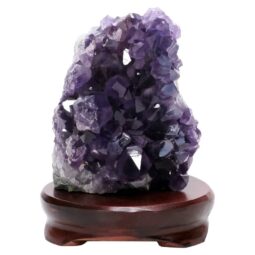 Amethyst Lamp on Timber Base - Purple LED Bulb B876 | Crystal Factory