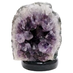 Amethyst Lamp on Marble Base - Purple LED Bulb J2209 | Crystal Factory