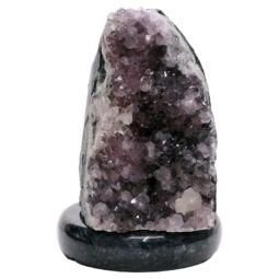 Amethyst Lamp on Marble Base - Purple LED Bulb J2211 | Crystal Factory
