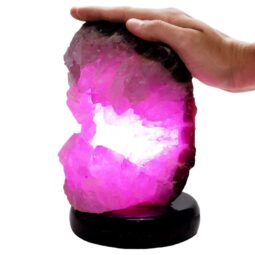 Amethyst Lamp on Marble Base - Purple LED Bulb J2212 | Crystal Factory