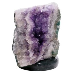 Amethyst Lamp on Marble Base - Purple LED Bulb J2213 | Crystal Factory