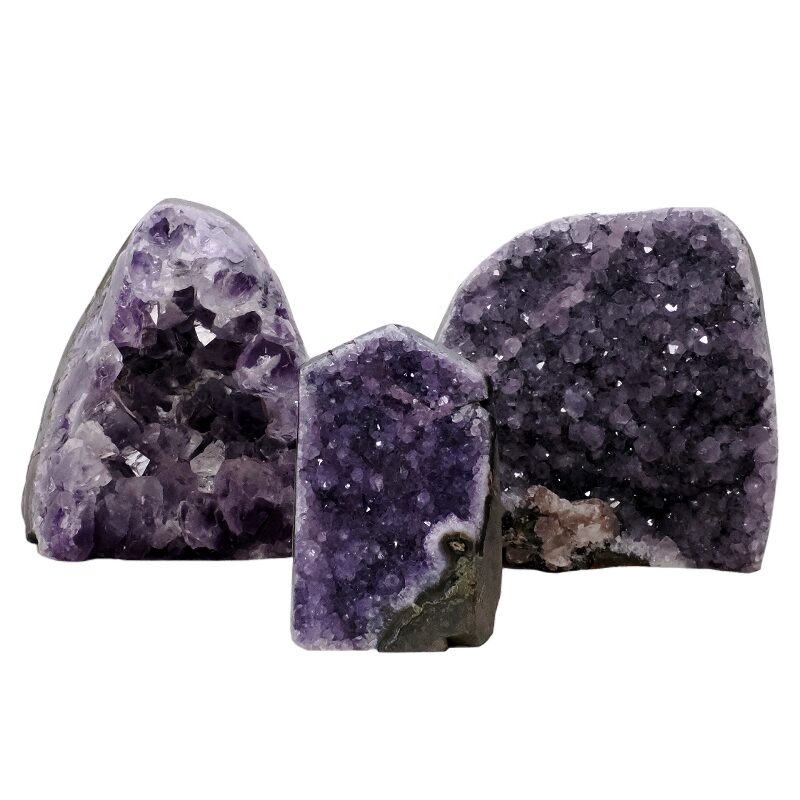 1.9kg Amethyst Polished Crystal Geode Specimen Set 3 Pieces L552 3 Amethyst Polished Crystal Geode Specimen Set 3 Pieces L552 | Crystal Factory