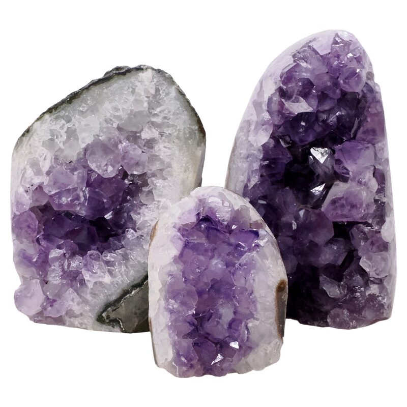 2kg Amethyst Polished Crystal Geode Specimen Set 3 Pieces L553 3 Amethyst Polished Crystal Geode Specimen Set 3 Pieces L553 | Crystal Factory