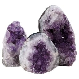 Amethyst Polished Crystal Geode Specimen Set 3 Pieces L554 | Crystal Factory