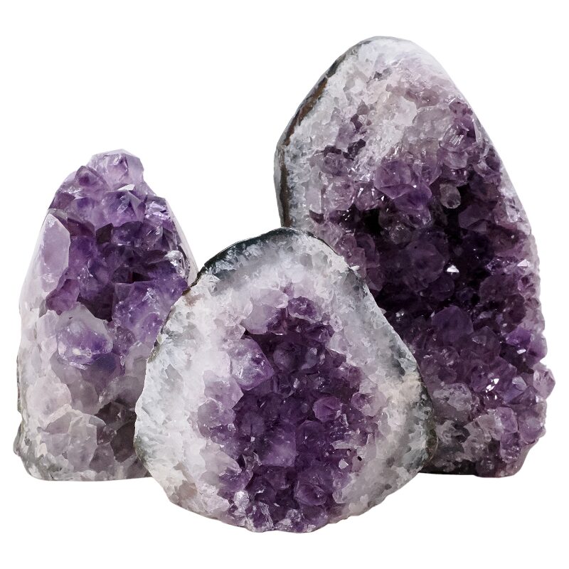 2kg Amethyst Polished Crystal Geode Specimen Set 3 Pieces L554 3 Amethyst Polished Crystal Geode Specimen Set 3 Pieces L554 | Crystal Factory