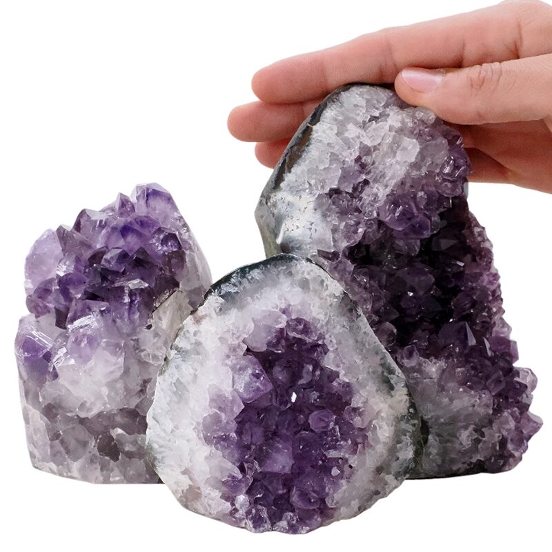 2kg Amethyst Polished Crystal Geode Specimen Set 3 Pieces L554 4 Amethyst Polished Crystal Geode Specimen Set 3 Pieces L554 | Crystal Factory