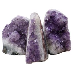 Amethyst Polished Crystal Geode Specimen Set 3 Pieces L556 | Crystal Factory