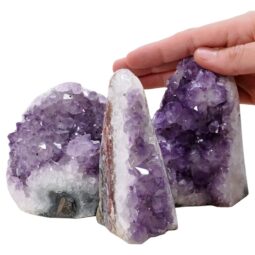 Amethyst Polished Crystal Geode Specimen Set 3 Pieces L556 | Crystal Factory
