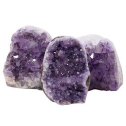 Amethyst Polished Crystal Geode Specimen Set 3 Pieces L558 | Crystal Factory
