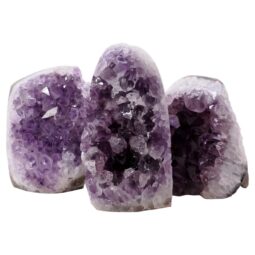 Amethyst Polished Crystal Geode Specimen Set 3 Pieces L559 | Crystal Factory
