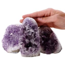 Amethyst Polished Crystal Geode Specimen Set 3 Pieces L559 | Crystal Factory