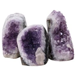 Amethyst Polished Crystal Geode Specimen Set 3 Pieces L560 | Crystal Factory