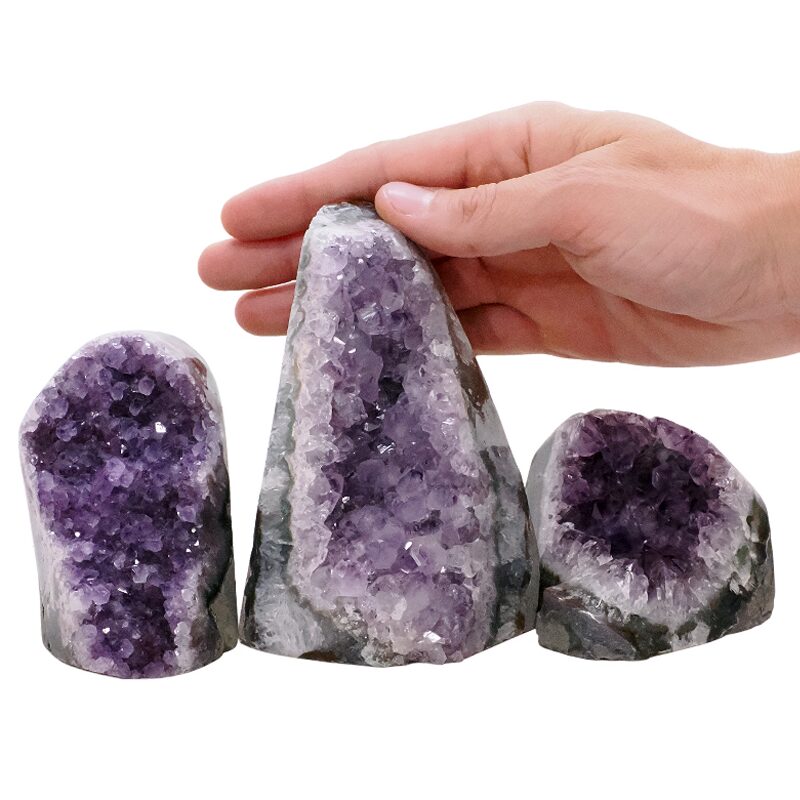 2kg Amethyst Polished Crystal Geode Specimen Set 3 Pieces L562 4 Amethyst Polished Crystal Geode Specimen Set 3 Pieces L562 | Crystal Factory