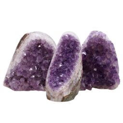 Amethyst Polished Crystal Geode Specimen Set 3 Pieces L564 | Crystal Factory