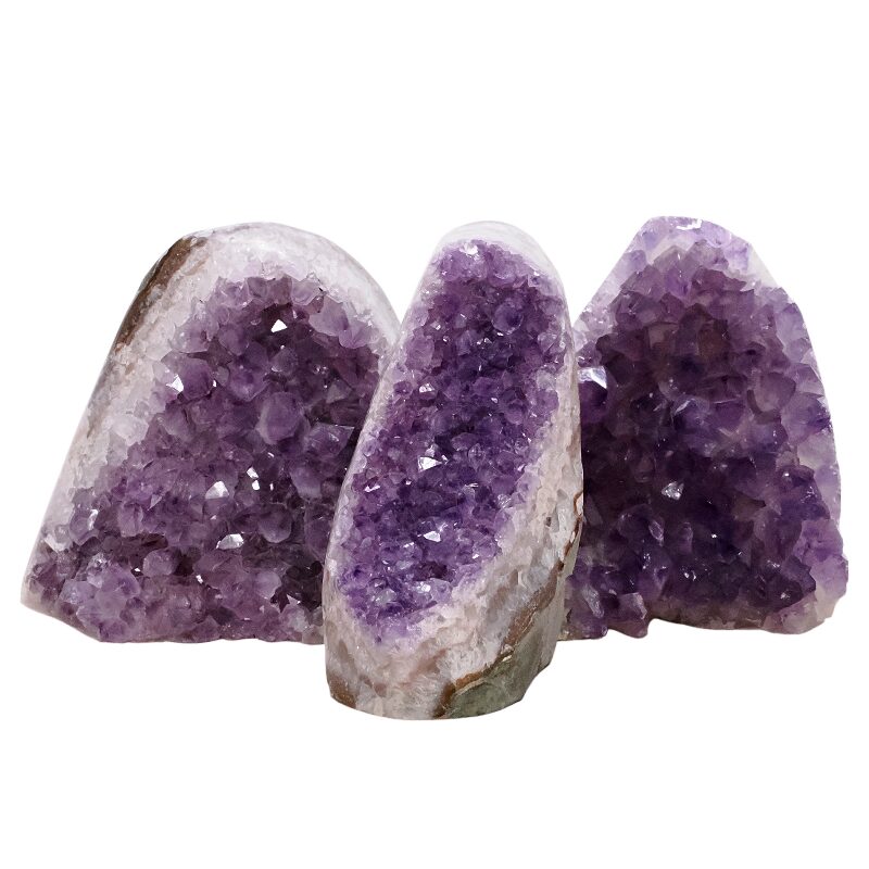 1.9kg Amethyst Polished Crystal Geode Specimen Set 3 Pieces L564 3 Amethyst Polished Crystal Geode Specimen Set 3 Pieces L564 | Crystal Factory