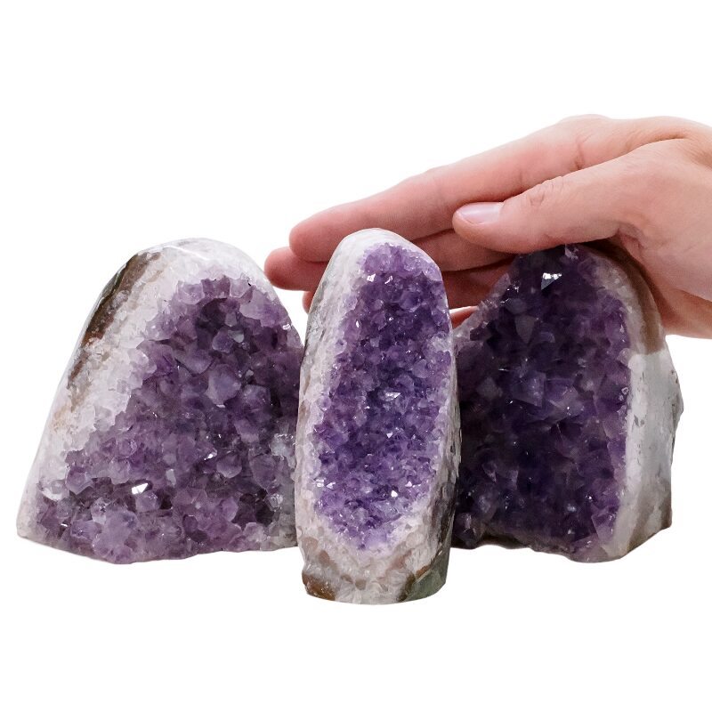 1.9kg Amethyst Polished Crystal Geode Specimen Set 3 Pieces L564 4 Amethyst Polished Crystal Geode Specimen Set 3 Pieces L564 | Crystal Factory