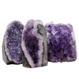 Amethyst Polished Crystal Geode Specimen Set 3 Pieces L565 | Crystal Factory