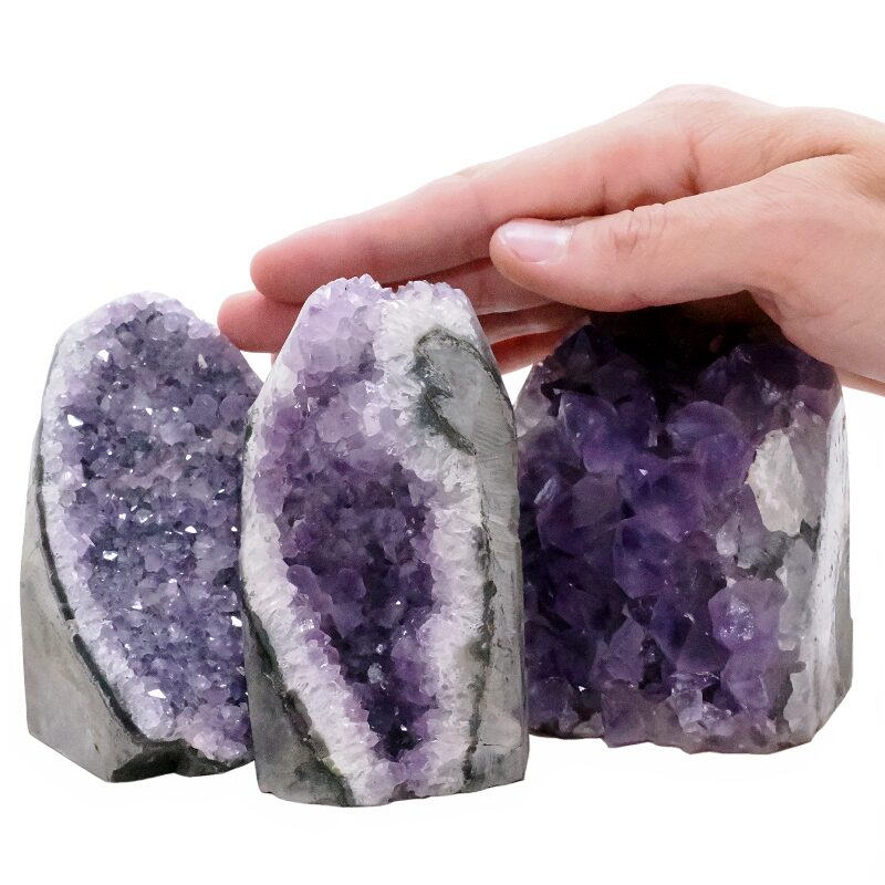 1.8kg Amethyst Polished Crystal Geode Specimen Set 3 Pieces L565 4 Amethyst Polished Crystal Geode Specimen Set 3 Pieces L565 | Crystal Factory