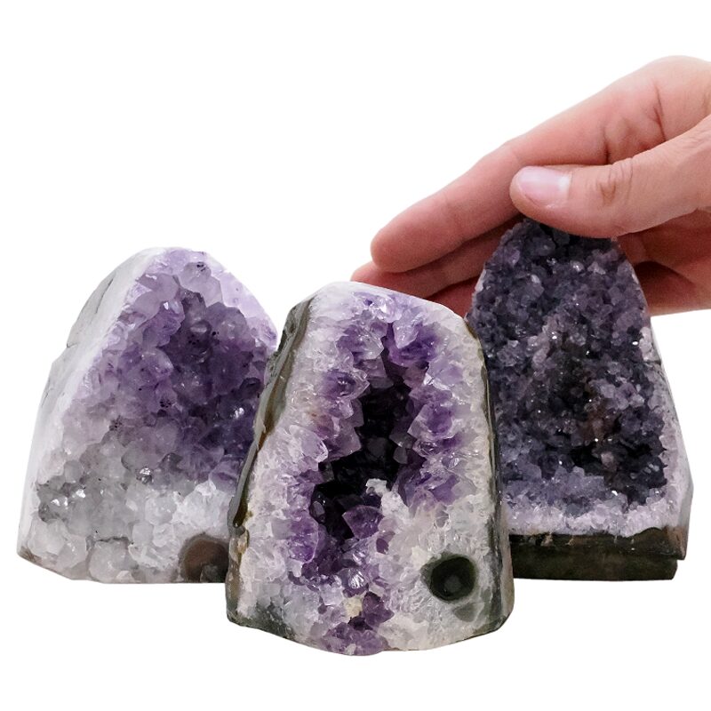 1.9kg Amethyst Polished Crystal Geode Specimen Set 3 Pieces L569 4 Amethyst Polished Crystal Geode Specimen Set 3 Pieces L569 | Crystal Factory