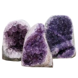 Amethyst Polished Crystal Geode Specimen Set 3 Pieces L570 | Crystal Factory
