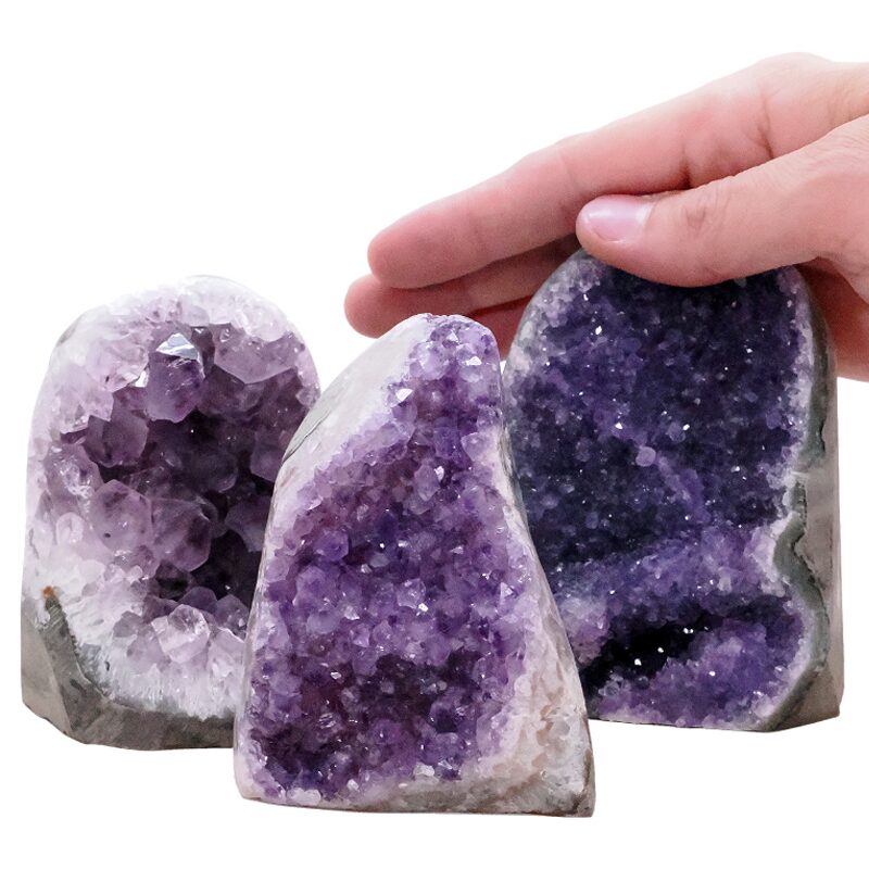 2kg Amethyst Polished Crystal Geode Specimen Set 3 Pieces L570 4 Amethyst Polished Crystal Geode Specimen Set 3 Pieces L570 | Crystal Factory