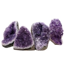 Amethyst Polished Crystal Geode Specimen Set 4 Pieces L573 | Crystal Factory