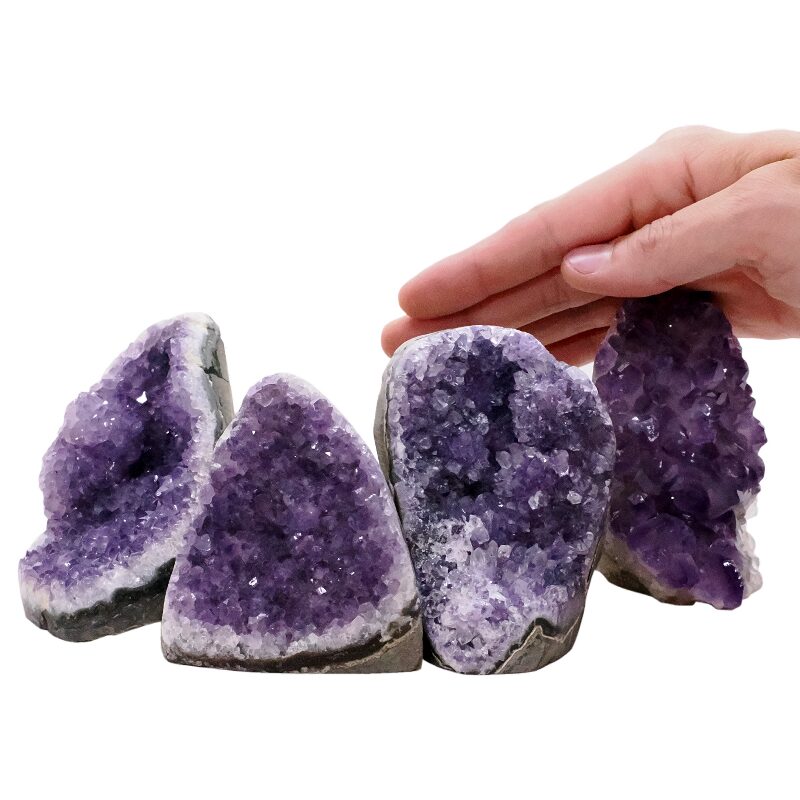 1.7kg Amethyst Polished Crystal Geode Specimen Set 4 Pieces L573 4 Amethyst Polished Crystal Geode Specimen Set 4 Pieces L573 | Crystal Factory