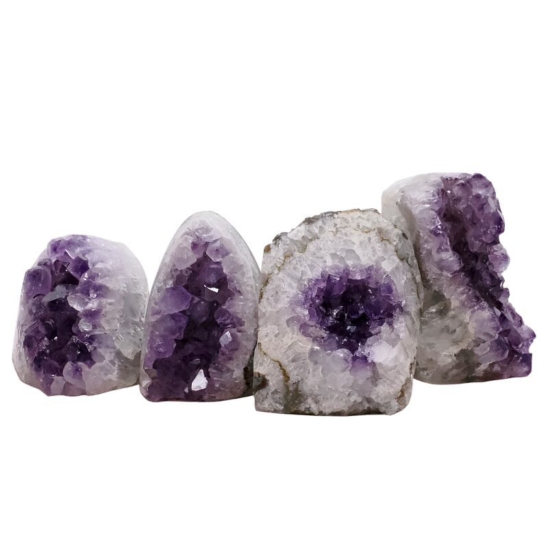 1.9kg Amethyst Polished Crystal Geode Specimen Set 4 Pieces L574 3 Amethyst Polished Crystal Geode Specimen Set 4 Pieces L574 | Crystal Factory