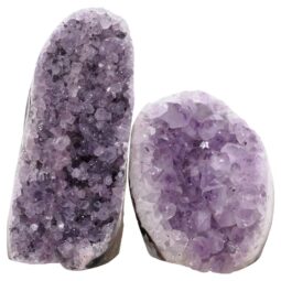 Amethyst Polished Crystal Geode Specimen Set 2 Pieces L576 | Crystal Factory