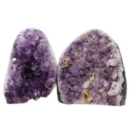 Amethyst Polished Crystal Geode Specimen Set 2 Pieces L578 | Crystal Factory