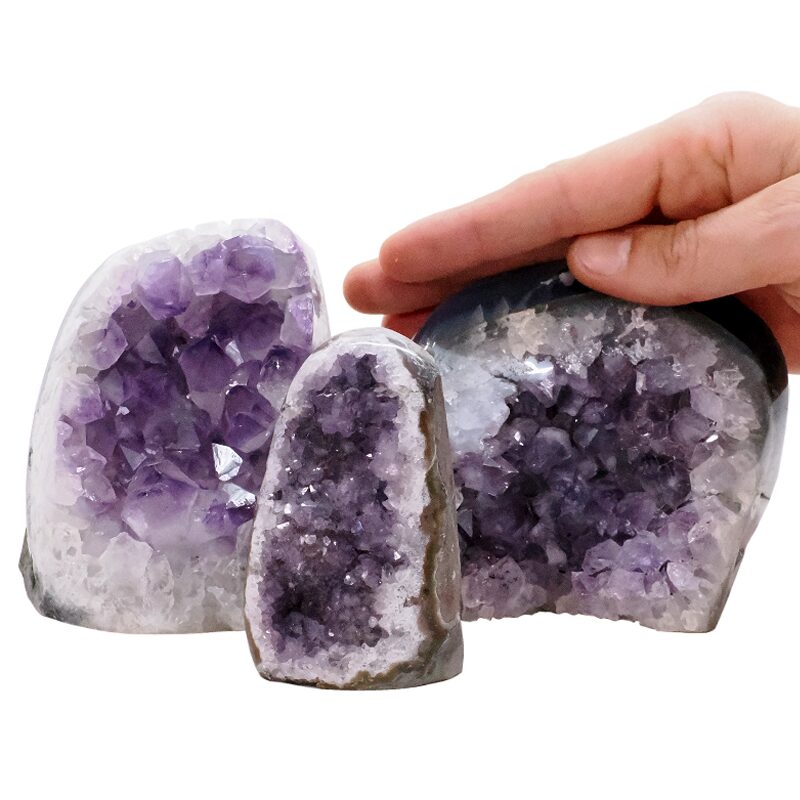1.9kg Amethyst Polished Crystal Geode Specimen Set 3 Pieces L579 4 Amethyst Polished Crystal Geode Specimen Set 3 Pieces L579 | Crystal Factory