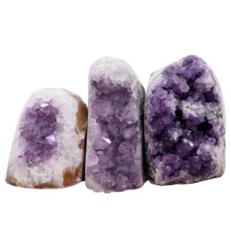 Amethyst Polished Crystal Geode Specimen Set 3 Pieces L580 | Crystal Factory