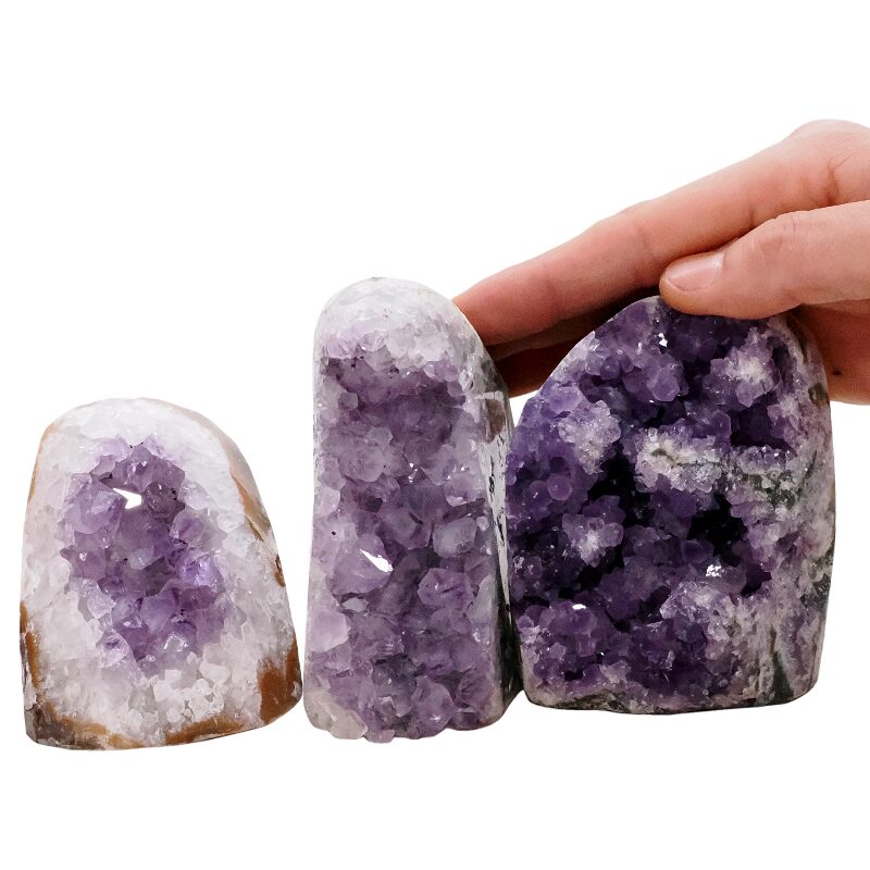 1.9kg Amethyst Polished Crystal Geode Specimen Set 3 Pieces L580 4 Amethyst Polished Crystal Geode Specimen Set 3 Pieces L580 | Crystal Factory