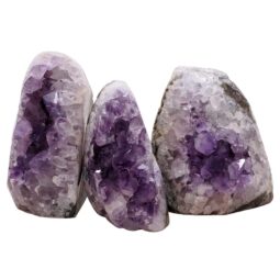 Amethyst Polished Crystal Geode Specimen Set 3 Pieces L581 | Crystal Factory