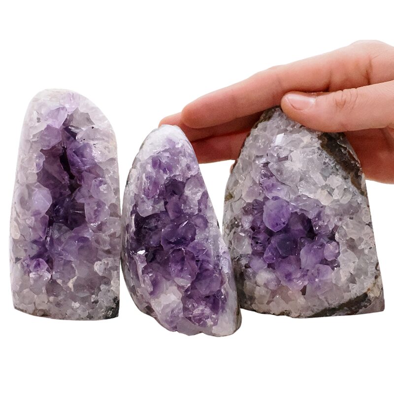 1.8kg Amethyst Polished Crystal Geode Specimen Set 3 Pieces L581 4 Amethyst Polished Crystal Geode Specimen Set 3 Pieces L581 | Crystal Factory