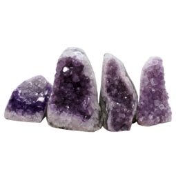 Amethyst Polished Crystal Geode Specimen Set 4 Pieces L585 | Crystal Factory